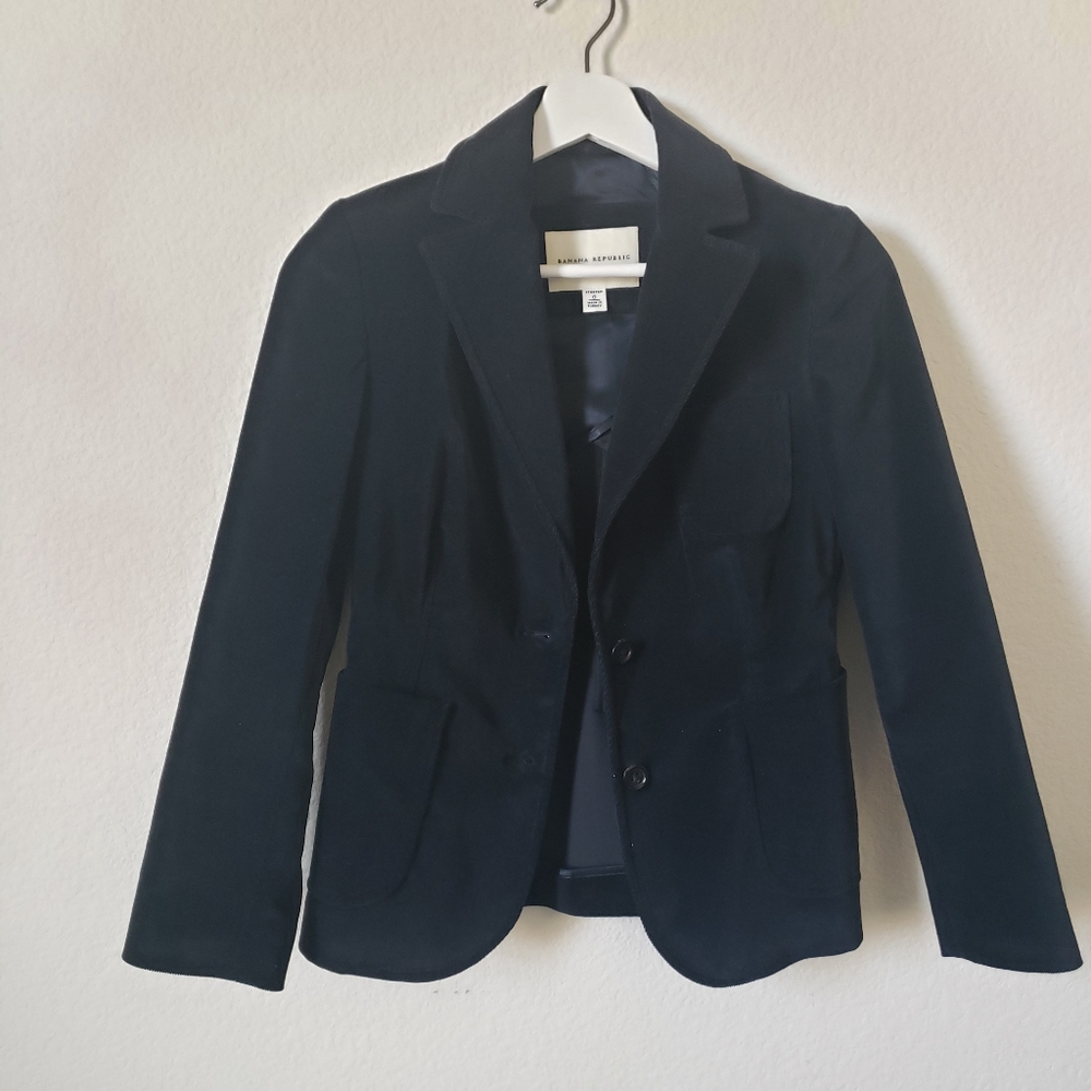 Banana Republic navy women's corduroy velvet blazer size 0